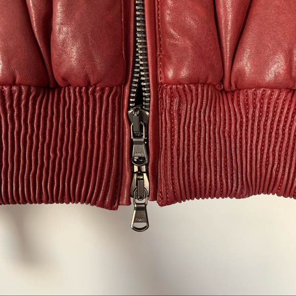 VERONICA BEARD Bordeaux Red Malin Quilted Leather Bomber Jacket - Picture 6 of 15